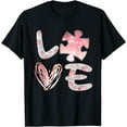 thumbnail image 1 of Autism Awareness 2024 Valentines Day Cute Puzzle Autism T-Shirt Graphic & Letter Print T-Shirt, 1 of 3