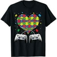 thumbnail image 1 of Autism Awareness Video Game Controller Puzzle Pieces T-Shirt, 1 of 3