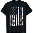 thumbnail image 1 of Autism Awareness Vintage USA flag Support Unisex T-Shirt for Men Women Kids Toddler,Black Color,Size XL, 1 of 5
