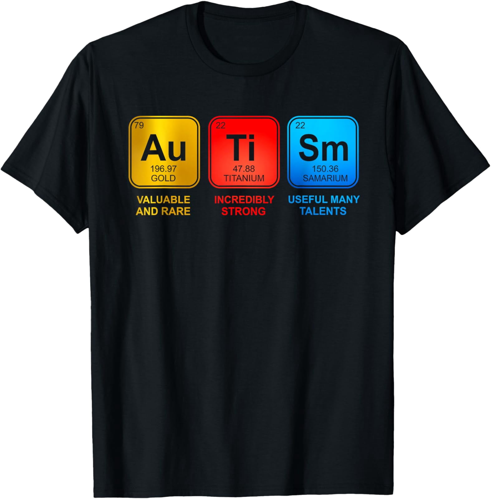 Autism Awareness Women Men Elements Periodic Table Asd T-Shirt ...