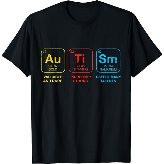 Autism Awareness Women Men Kids Elements Periodic Table ASD T-Shirt