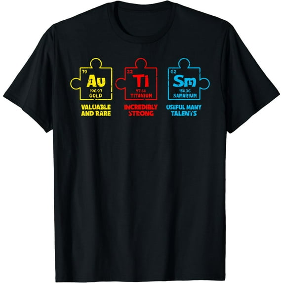 Autism Awareness Women Men Kids Elements Periodic Table ASD T-Shirt