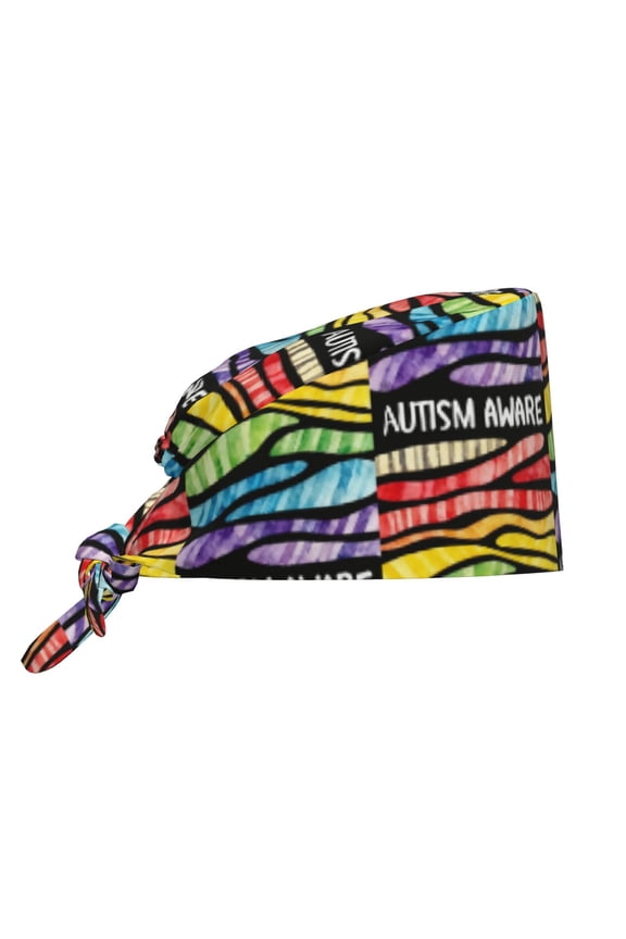 Autism Awareness Working Cap With Sweatband Adjustable Unisex Women Tie Back Hat