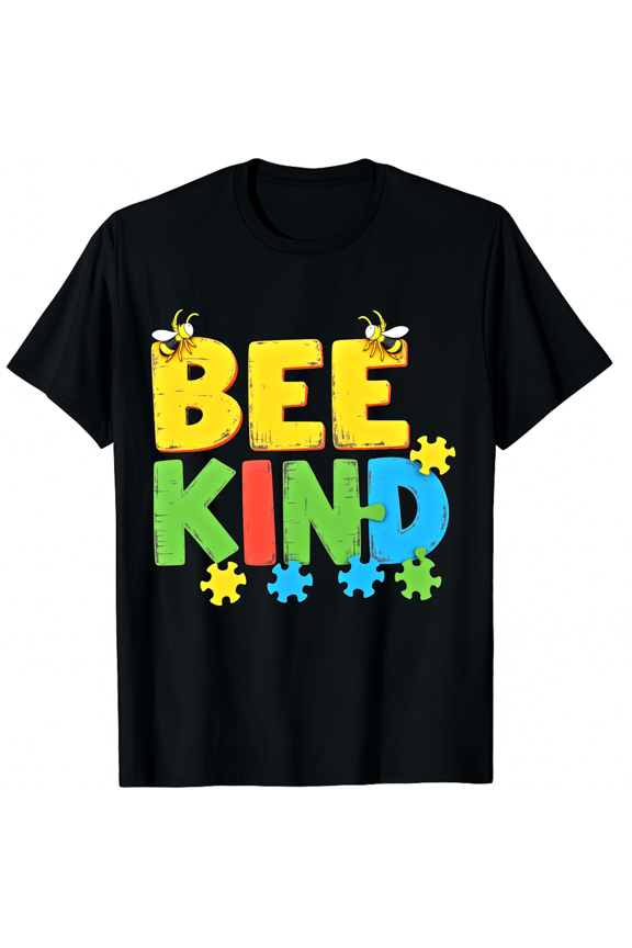 Autism Awareness Yellow Bugs Be Kind Graphic Short Sleeve T-Shirt For Women Men Present