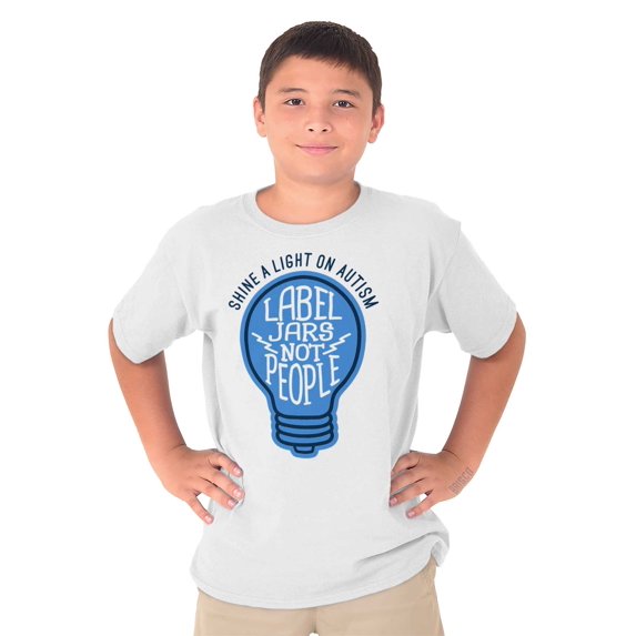 Autism Awareness Youth T-Shirt Tees Tshirt For Kids Label Jars Not People | Shed Light s Gift