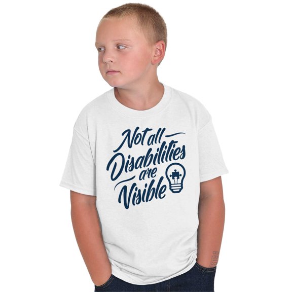 Autism Awareness Youth T-Shirt Tees Tshirt For Kids Not All Disabilities Are Viable | 5K Team