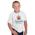 thumbnail image 1 of Autism Awareness Youth T-Shirt Tees Tshirt For Kids Puzzle Piece Think Different Run Walk, 1 of 2