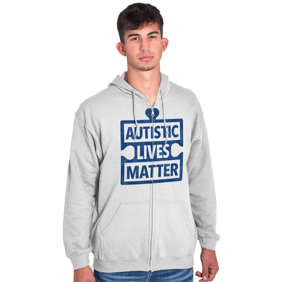Autism Awareness Zipper Sweat Shirt Zip Sweatshirt Autistic Lives Matter Support Run Walk