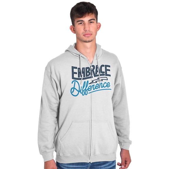 Autism Awareness Zipper Sweat Shirt Zip Sweatshirt Embrace Difference Autistic Speaks Walk