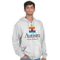 thumbnail image 1 of Autism Awareness Zipper Sweat Shirt Zip Sweatshirt Puzzle Piece Think Different Run Walk, 1 of 2