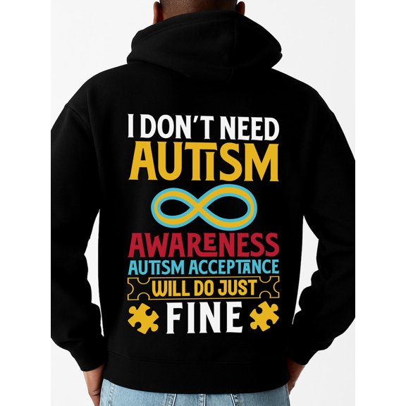 Autism Awareness sweatshirt men machine washable black Hip-Hop Streetwear gift Unique Design Unisex Shirt Graphic tshirts