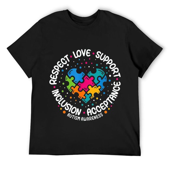 Autism Awareness tee Men Women Autistic Support Autism T-Shirt Black