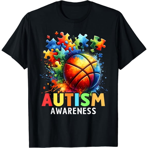 Autism Basketball Autistic Autism Awareness Colorful T-Shirt
