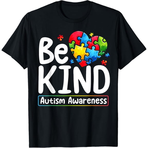 Autism Be Kind WoBe Kind Autism Awareness T-Shirt Gift for Men Women Unisex Tee, Vintage Birthday Gift