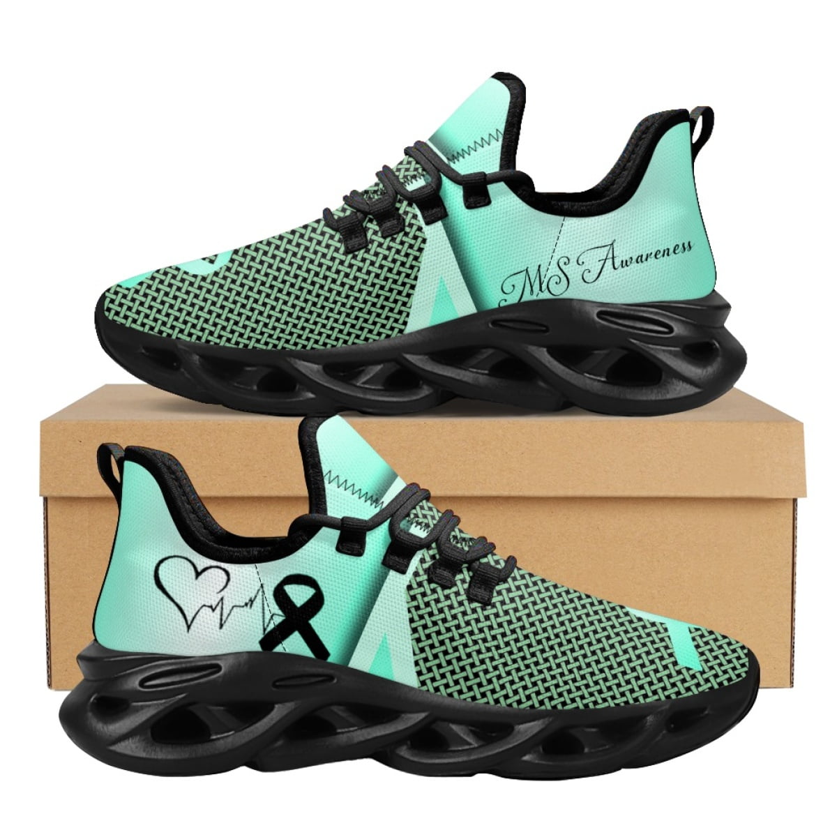 Autism Cancer Awareness Design Mesh Swing Sneakers for Women