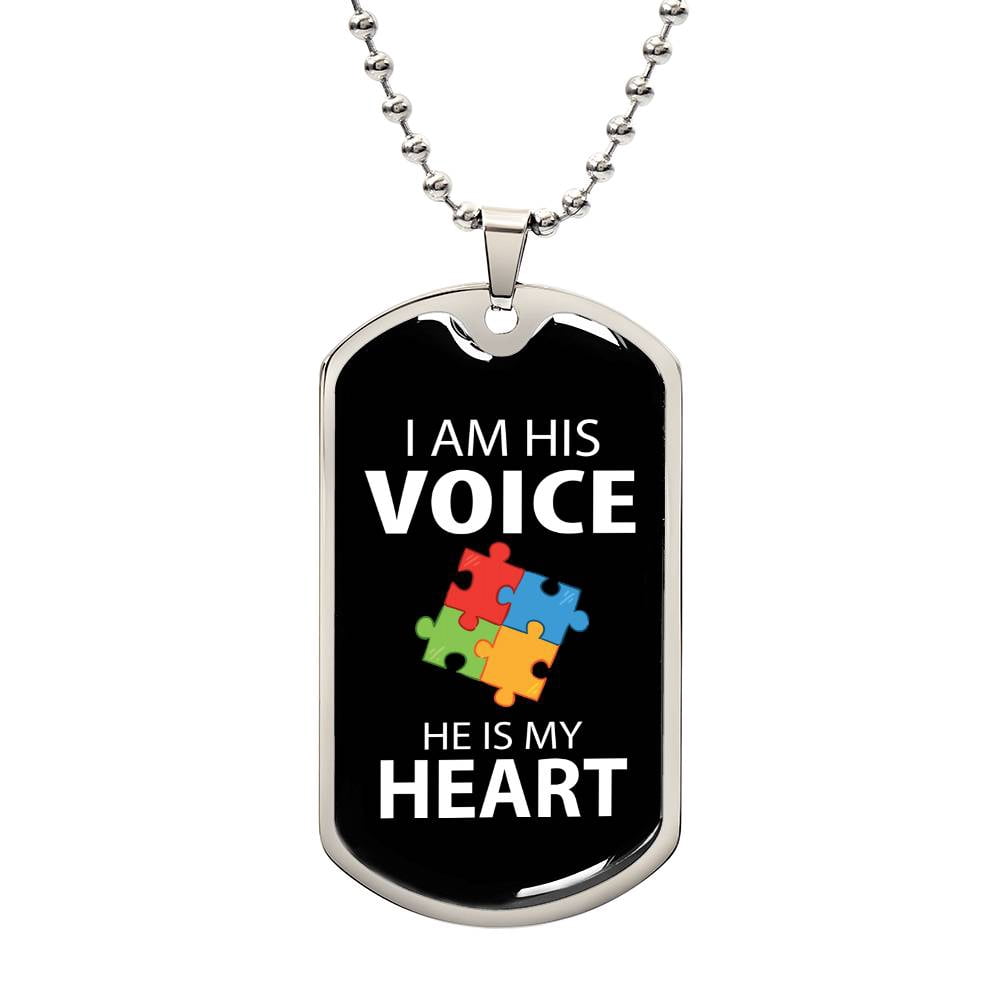 Autism Dad Mom Dog Tag Necklace - Graphic Military Dog Tag Necklace ...