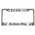 thumbnail image 1 of Autism Day License Plate Frame Autism Awareness Personalized/Car Accessories Car Tag Holder Cover (Chrome/White/Black), 1 of 2