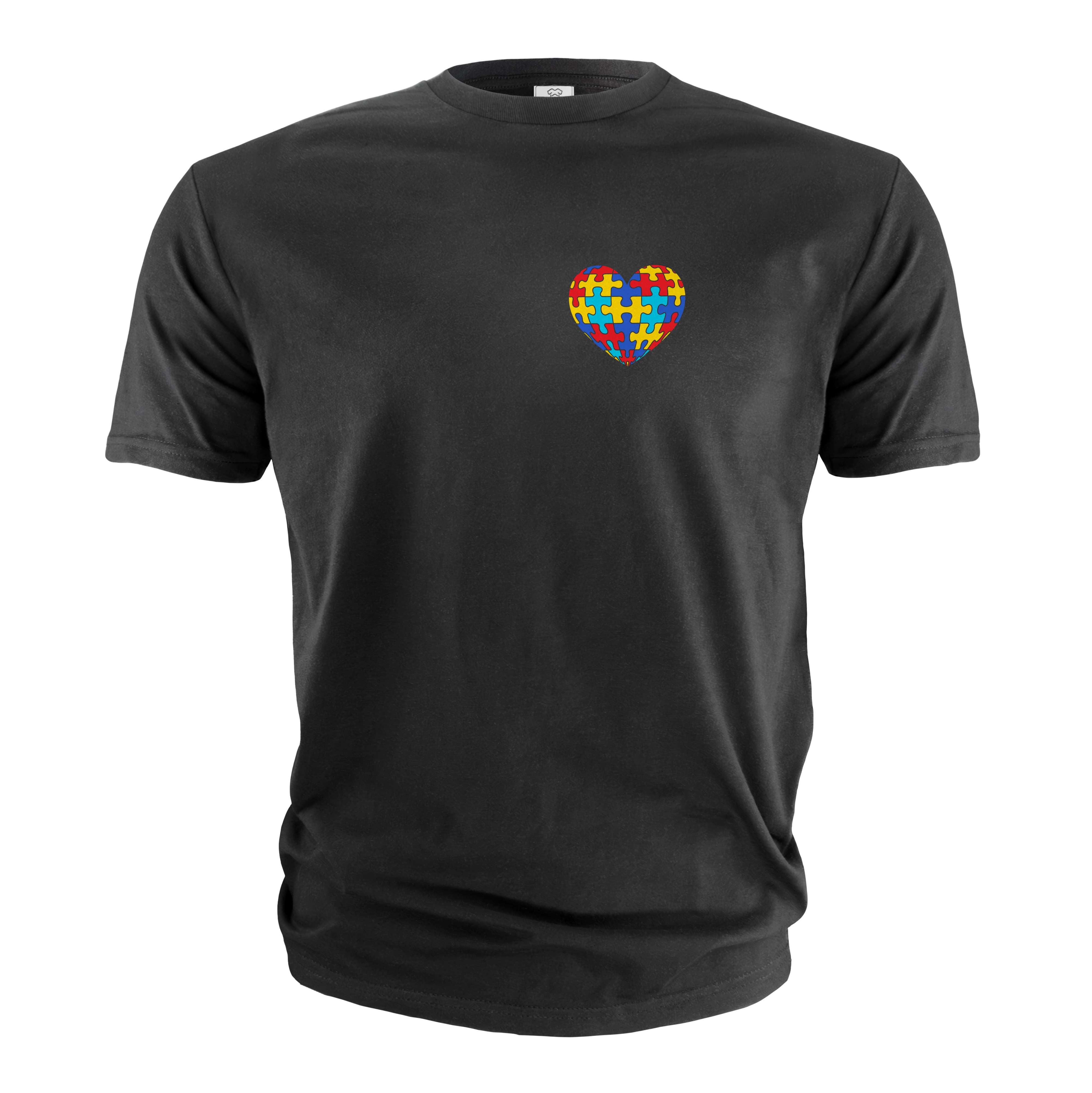 Autism Day Tee shirt Autism awareness Tee shirt heart love tee shirt for him her (4X-Large Black)