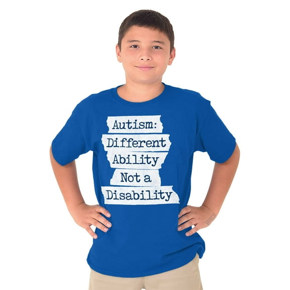 Autism Different Disability Awareness Crewneck T Shirts Boy Girl Teen Brisco Brands X