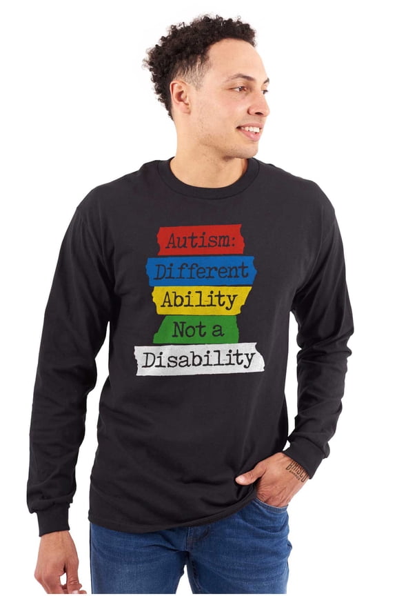 Autism Different Disability Awareness Long Sleeve TShirt Men Women Brisco Brands M