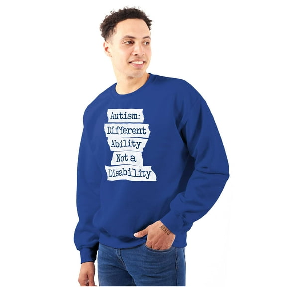Autism Different Disability Awareness Unisex Plus Fleece Graphic Sweatshirt Brisco Brands 2X