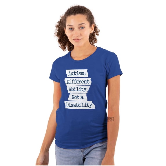Autism Different Disability Awareness Womens Slim Fit Graphic Tee Brisco Brands S