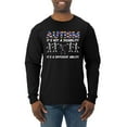 thumbnail image 1 of Autism Is Not A Disablity Itâ€™s A Different Abilty | Autism Awareness Dabbing Skeleton Inspirational Christian Mens Long Sleeve Shirt, Black, 3X-Large, 1 of 5