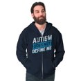 thumbnail image 1 of Autism Does Not Define Me Autistic Zip Up Hoodie Men's Women's Brisco Brands S, 1 of 6