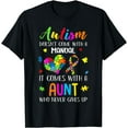 thumbnail image 1 of Autism Doesn't Come With A Manual Inspirational Autism Aunt T-Shirt, 1 of 4