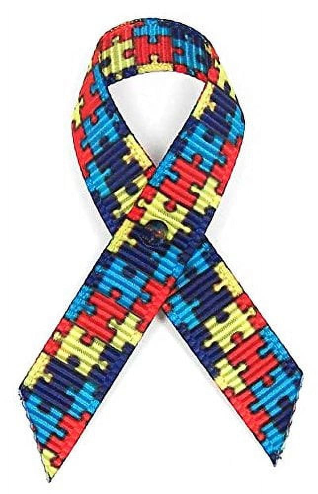 Autism Fabric Awareness Ribbons - Bag of 250 Fabric Ribbons w/ Safety Pins