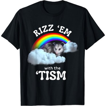 Rizz Em With The Tism Autism Funny Meme Autistic Opossum Gifts Coasters Sold By