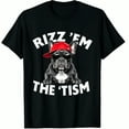 Autism Funny Rizz Em With The Tism Meme Dog Graphic Black T-Shirt for ...