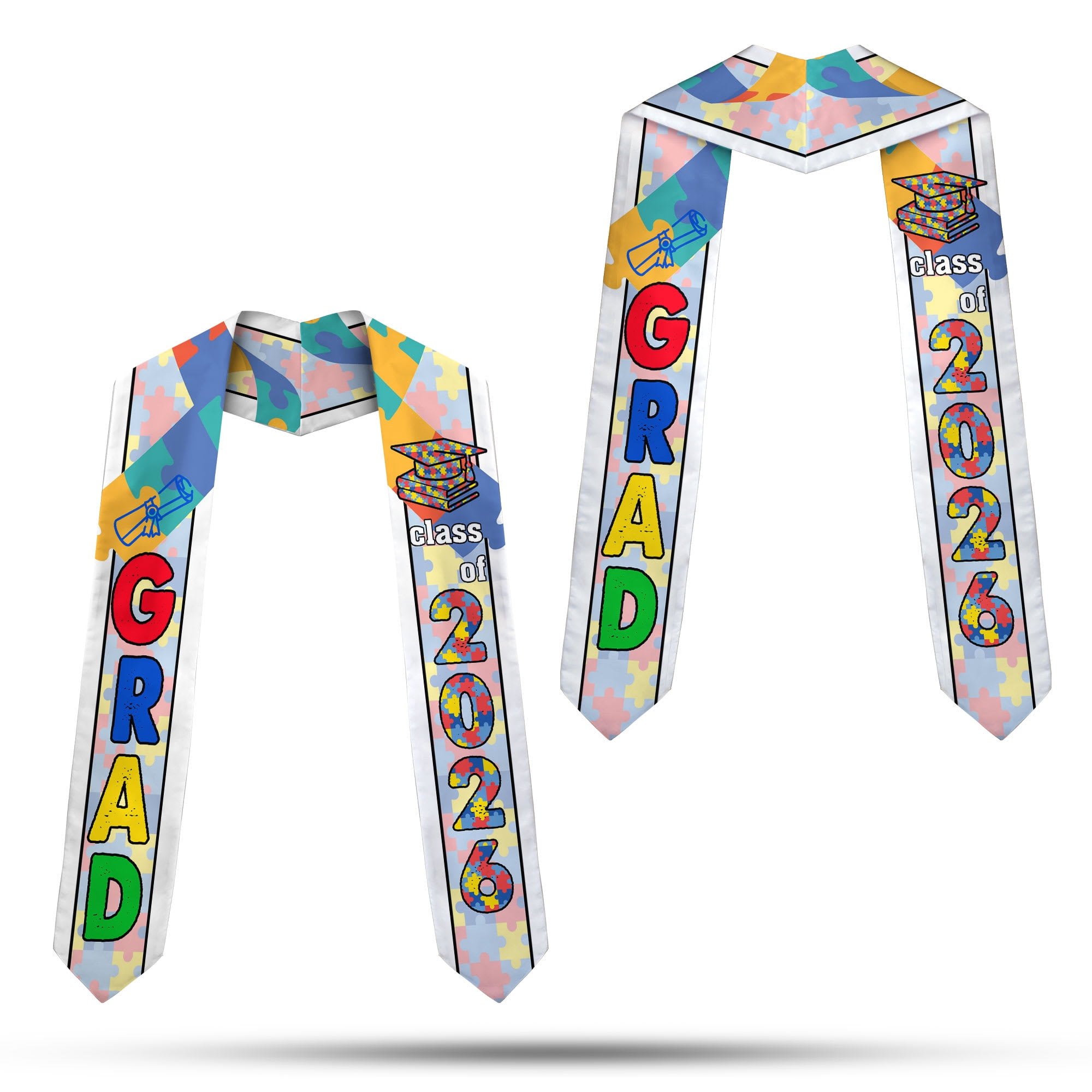 Autism Graduation Stole 2026, Autism Awareness Month Graduation Sash ...