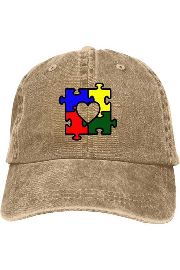Autism Heart Puzzle Autism Awareness Baseball Cap Vintage Adjustable Washed Hats Cowboy Hats Denim Dad Hat for Men Women Boy Girl