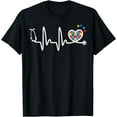 thumbnail image 1 of Autism Heartbeat Stethoscope Nurse Awareness Scrub Men Women T-Shirt, 1 of 3