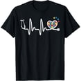 thumbnail image 1 of Autism Heartbeat Stethoscope Nurse Awareness Scrub Men Women T-Shirt, 1 of 4