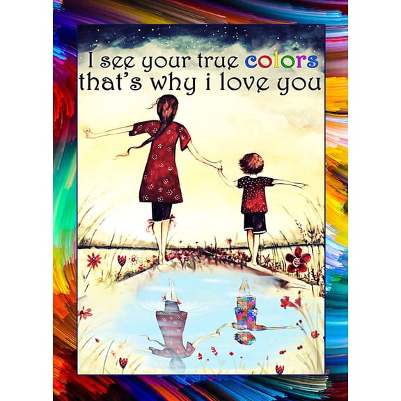 Autism I see your true colors poster,Living room wall decoration, bedroom, art deco, frameless 8x10inches