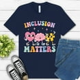 thumbnail image 1 of Autism Inclusion Shirt – Colorful Pastel Kindness and Acceptance Graphic Tee , Navy, 4XL, 1 of 6
