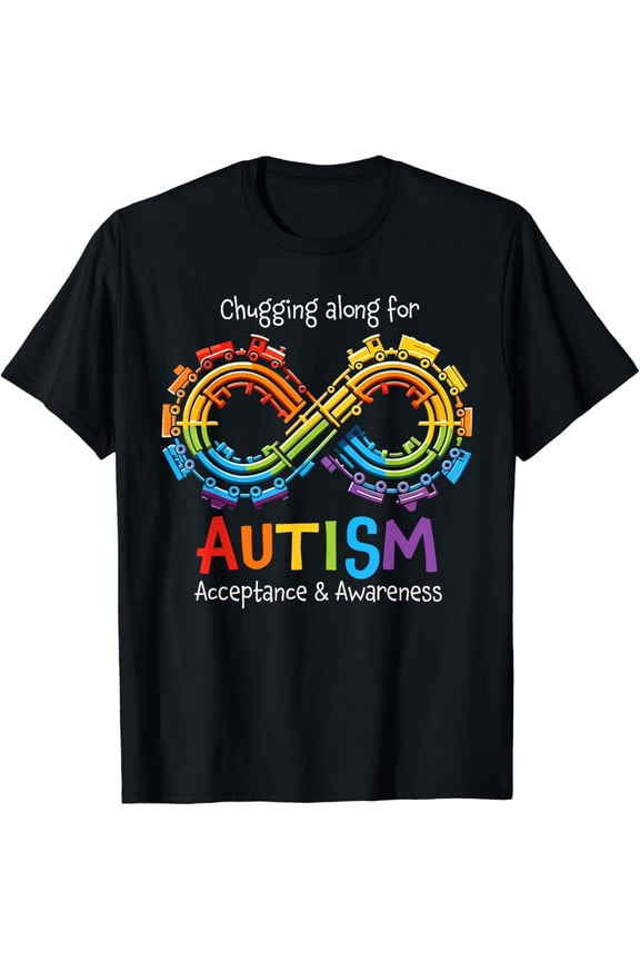 Autism Infinity Acceptance Train Autism Awareness Shirt BLACK Unisex S-5XL