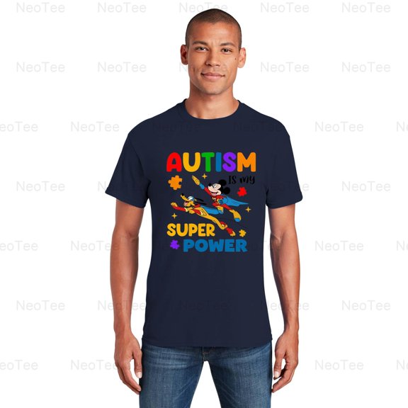Autism Is My Super Power Autism Awareness Support Family T-Shirt Unisex, up to 5XL