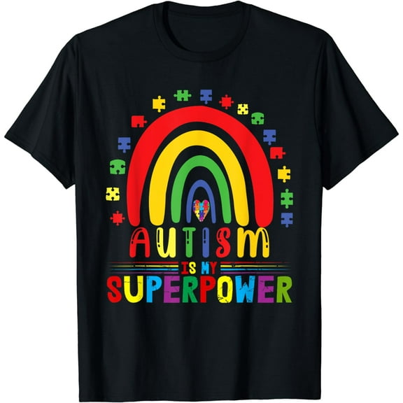 Autism Is My Superpower Autism Awareness Rainbow Autism T-Shirt