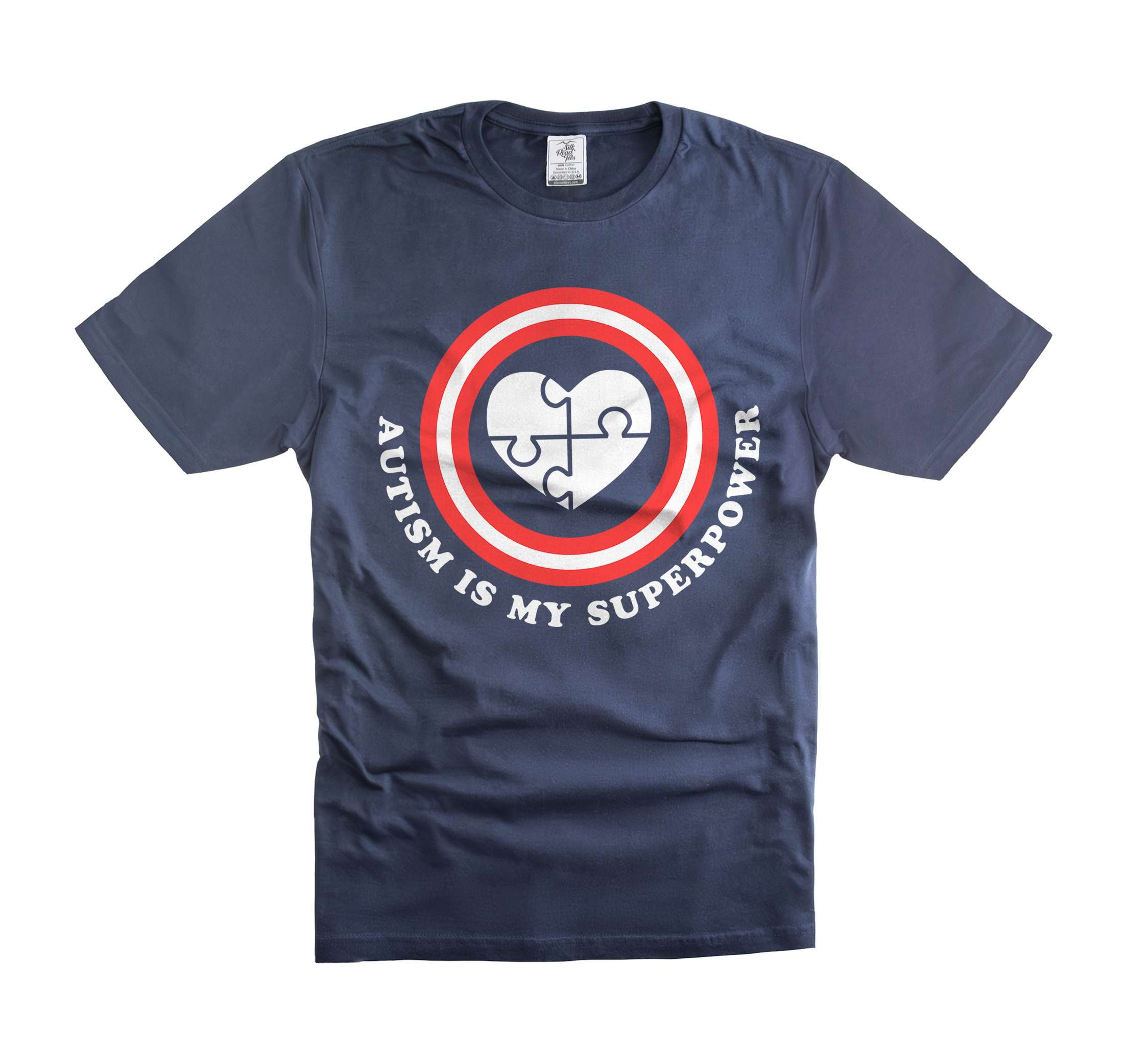 Autism Is My Superpower Shirt Autism Support Shirt Autism Awareness Shirt Autism Inspirational Tee (4X-Large Navy Blue)
