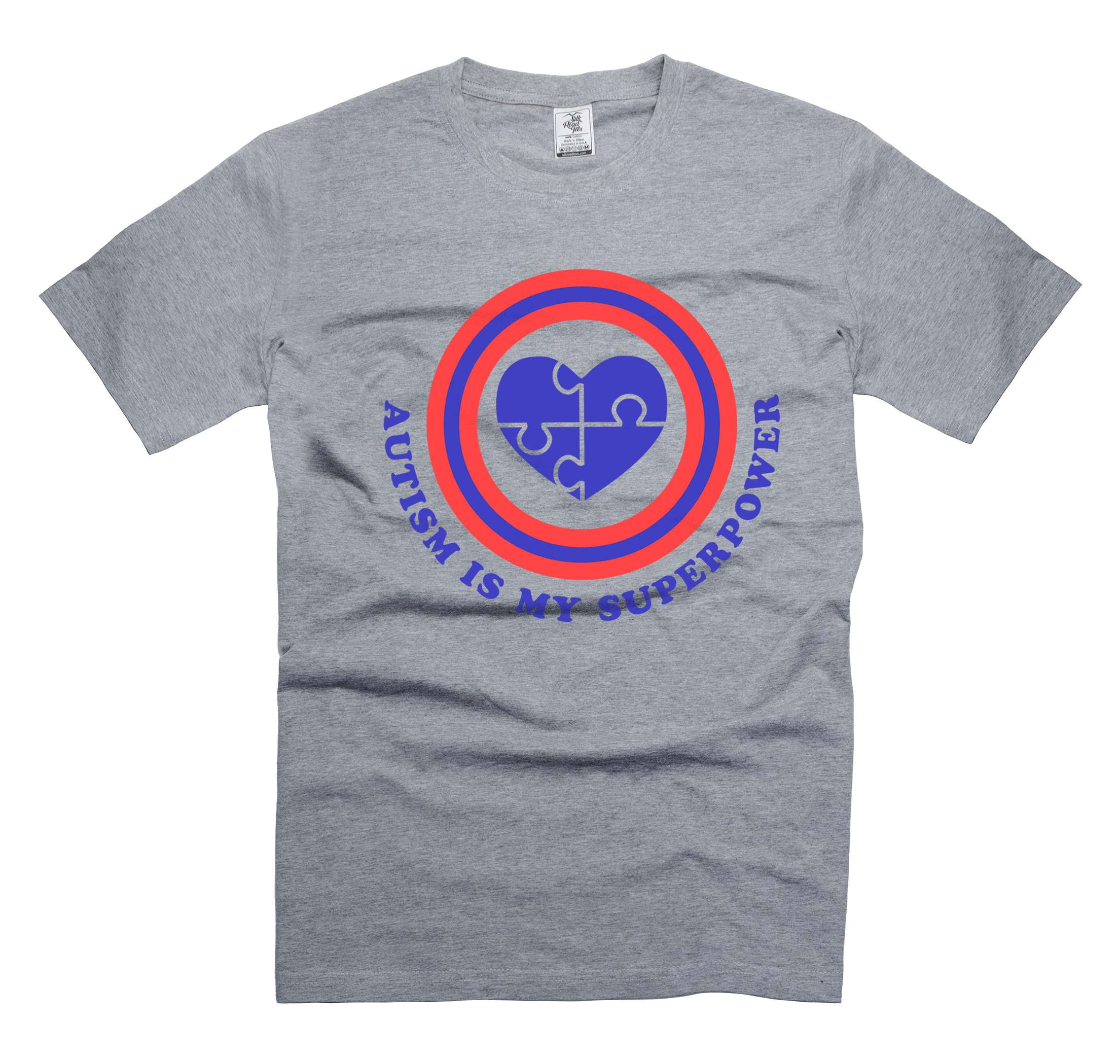 Autism Is My Superpower Shirt Autism Support Shirt Autism Awareness Shirt Autism Inspirational Tee (Medium Grey)