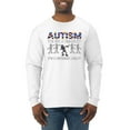 thumbnail image 1 of Autism Is Not A Disablity Itâ€™s A Different Abilty | Autism Awareness Dabbing Skeleton Inspirational Christian Mens Long Sleeve Shirt, White, 3X-Large, 1 of 5