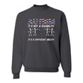 thumbnail image 1 of Autism Is Not A Disablity Itâ€™s A Different Abilty | Autism Awareness Dabbing Skeleton Inspirational Christian Unisex Crewneck Graphic Sweatshirt, Charcoal, Small, 1 of 5