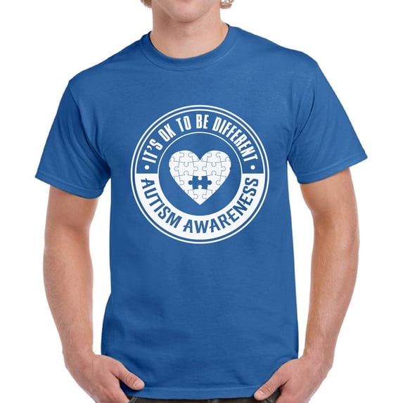 Autism It's Ok To Be Different T-Shirt for Men Autism Awareness Mens Top Graphic Tee