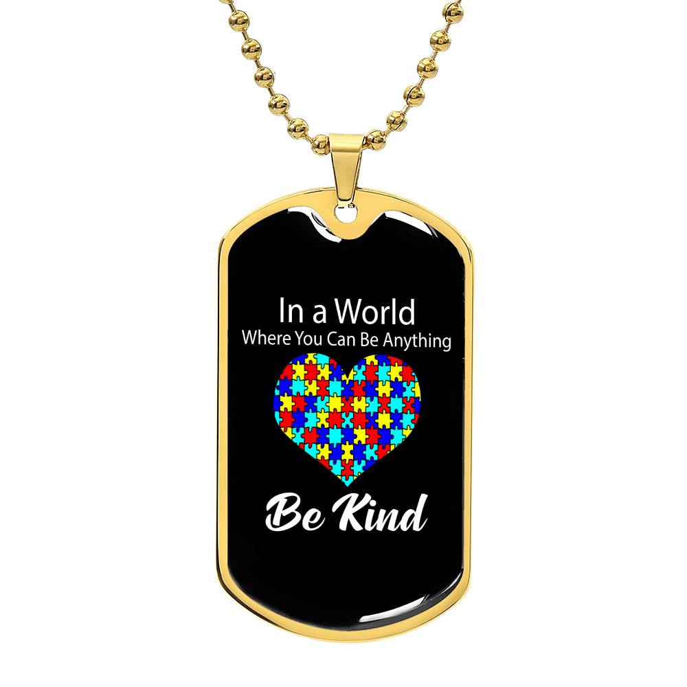 Autism Kindness Heart Symbol Necklace - Graphic Military Dog Tag ...