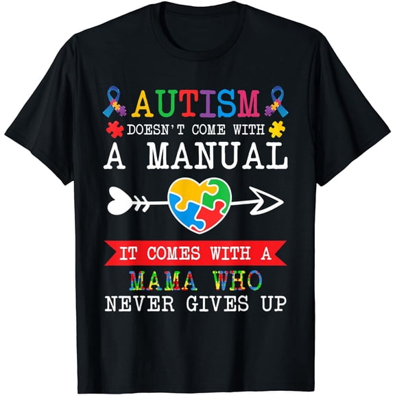 Autism Mama Accept Understand Love Kindness Heart Puzzle T-Shirt