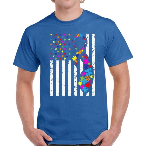 Autism Men T-Shirt Autism Flag Awareness Graphic Tee S M L XL 2XL 3XL 4XL 5XL