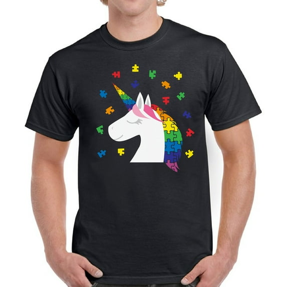 Autism Men T-Shirt Autism Unicorn Color Puzzle S M L XL 2XL 3XL 4XL 5XL Awareness Graphic Tee